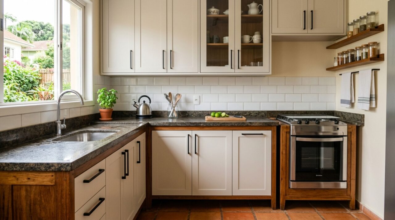 Sem trocar os móveis da cozinha nem fazer uma reforma completa: dona de casa descobre uma forma de modernizar o ambiente mudando puxadores e acabamento das portas