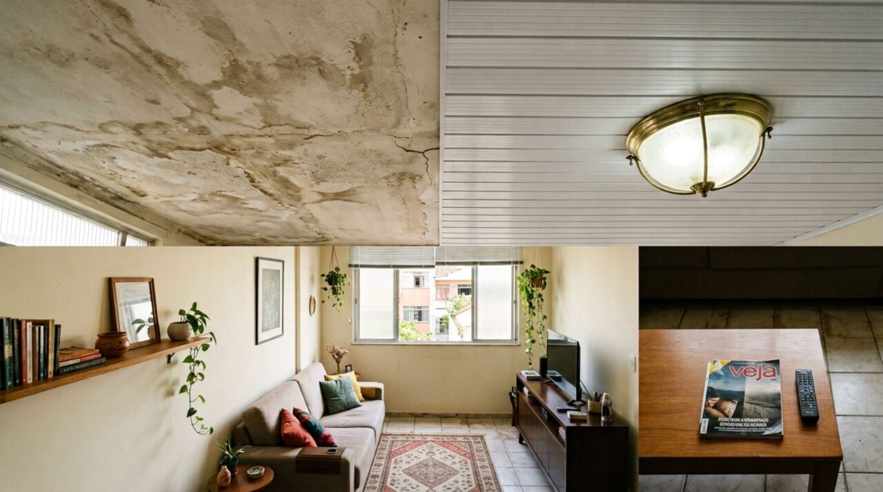 Sem refazer o teto nem enfrentar uma obra cheia de poeira: uma forma de mudar o ambiente usando réguas de PVC ou painéis de acabamento