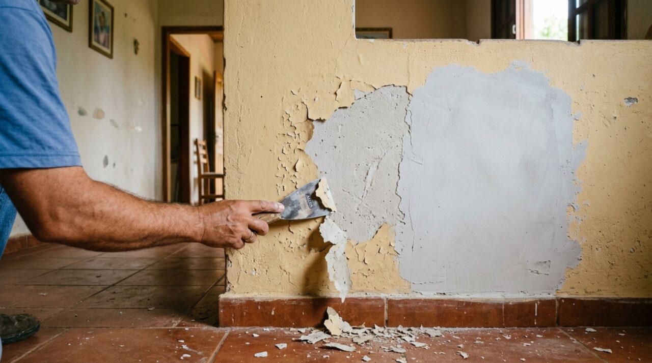 Pintor ensina técnica simples para recuperar parede com tinta descascando sem refazer todo o reboco