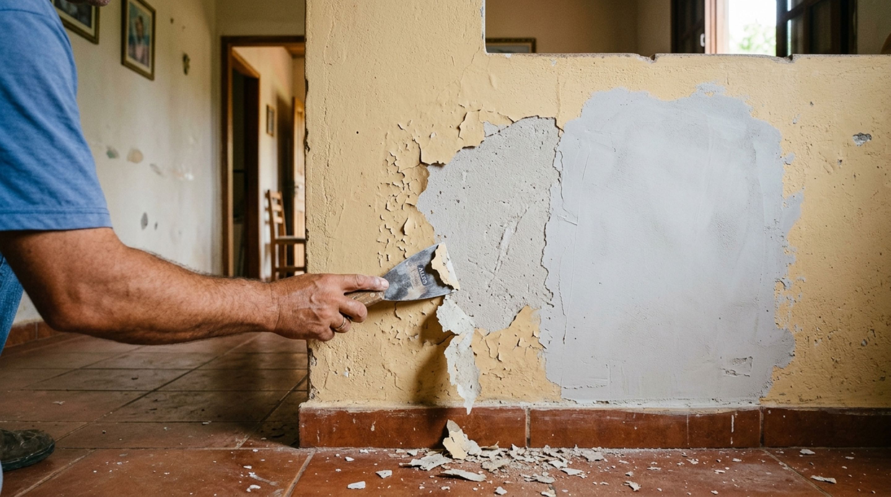 Pintor ensina técnica simples para recuperar parede com tinta descascando sem refazer todo o reboco