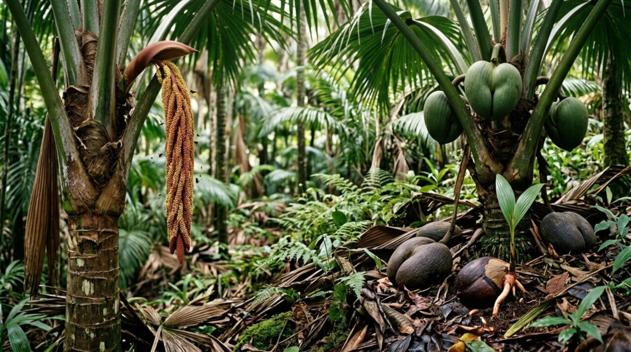 Reprodução e germinação do coco-de-mer em seu habitat insular