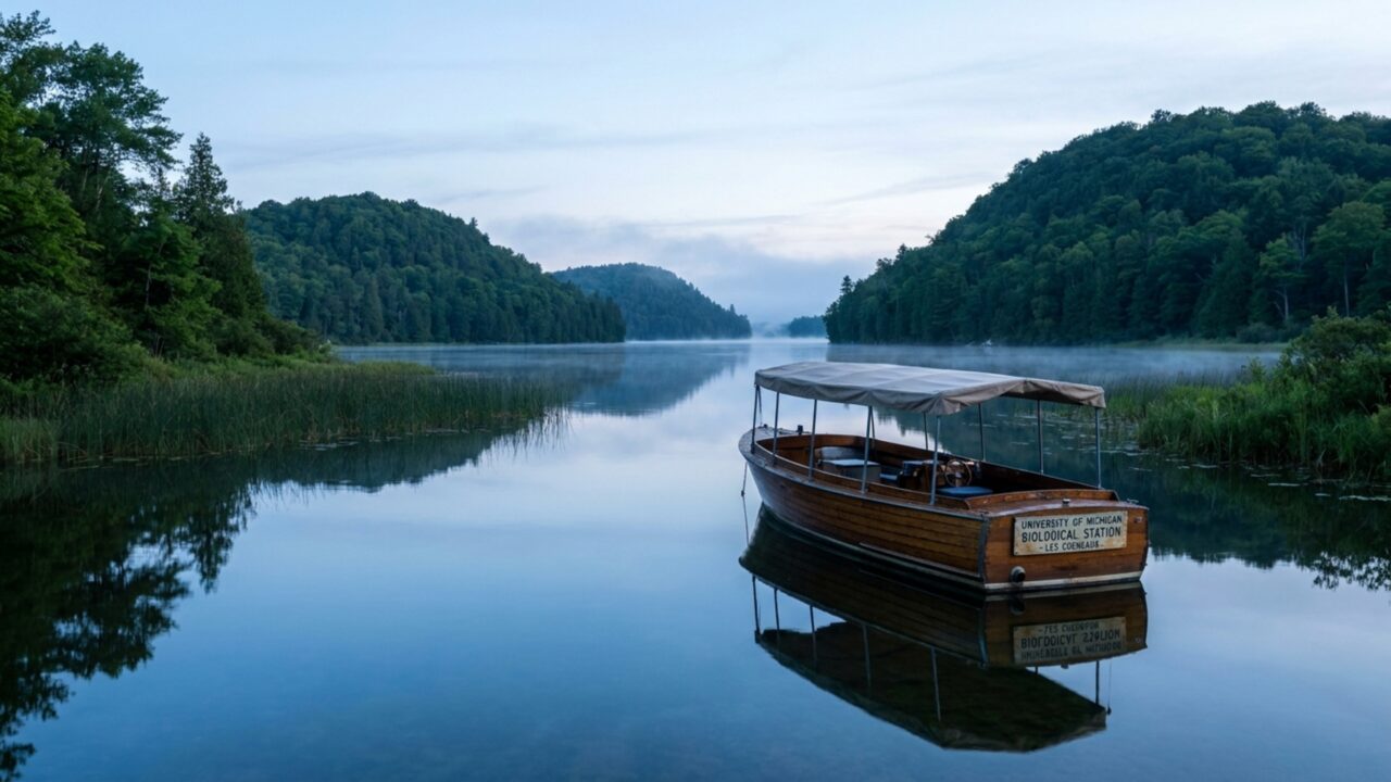 Uma ilha no lago Huron parece ter sido puxada na mesma direção dezenas de vezes porque geleiras moldaram 36 faixas alongadas antes de desaparecer