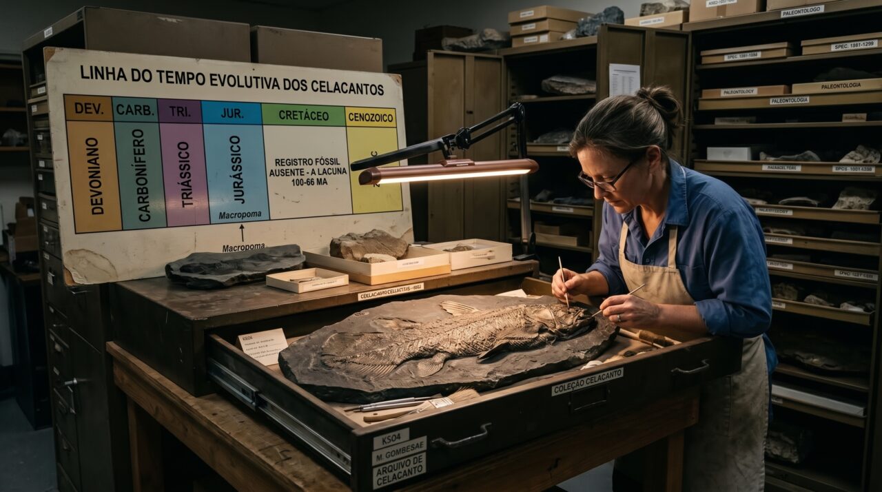 Um fóssil guardado por 150 anos num museu fechou uma lacuna de 50 milhões de anos na história dos celacantos que ainda vivem nos oceanos