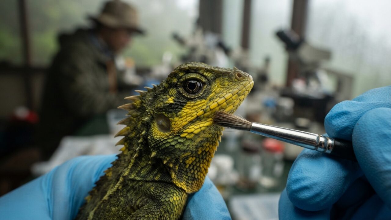 Um pequeno lagarto amarelo apareceu acima de 1.300 metros numa floresta da Tailândia e ganhou o nome de um dragão de House of the Dragon