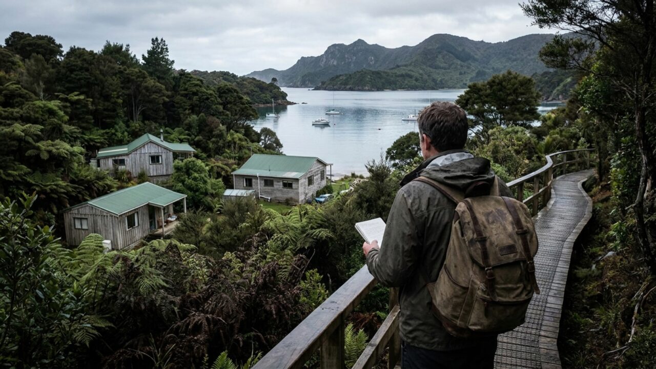 Uma ilha com cerca de 500 moradores abriga milhares de kiwis e apareceu quase sem nuvens numa rara imagem feita do espaço