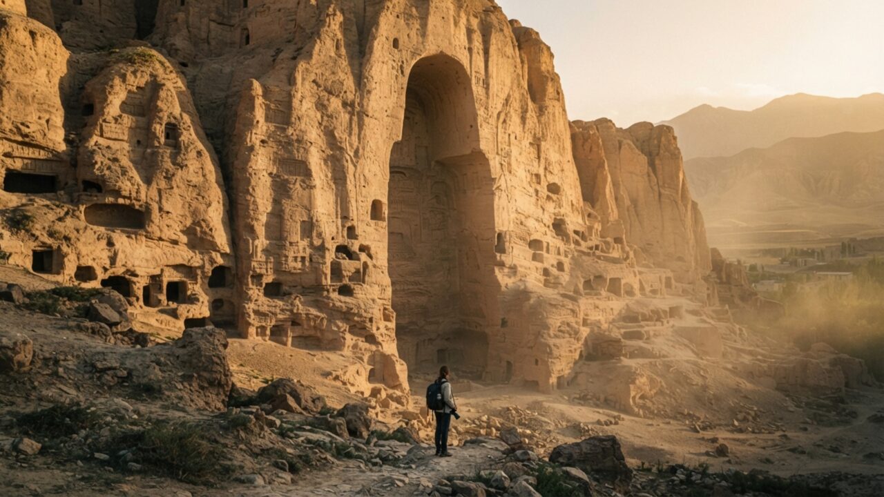Dois Budas gigantes desapareceram de um paredão em 2001, mas centenas de cavernas e mosteiros ainda contam 12 séculos de história no vale