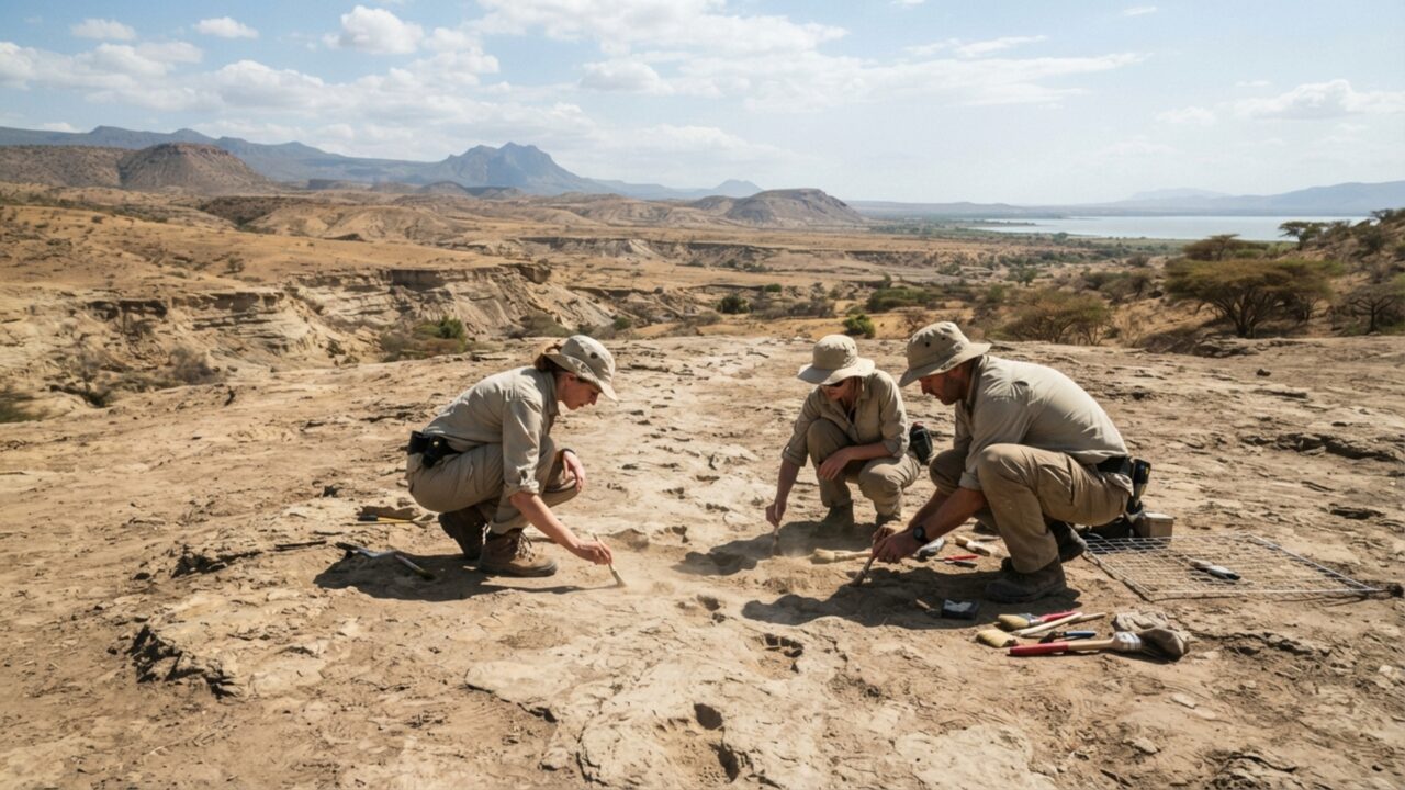 Pegadas de 1,4 milhão de anos registraram oito parentes humanos caminhando juntos e alguns tinham tamanho corporal maior do que os cientistas esperavam