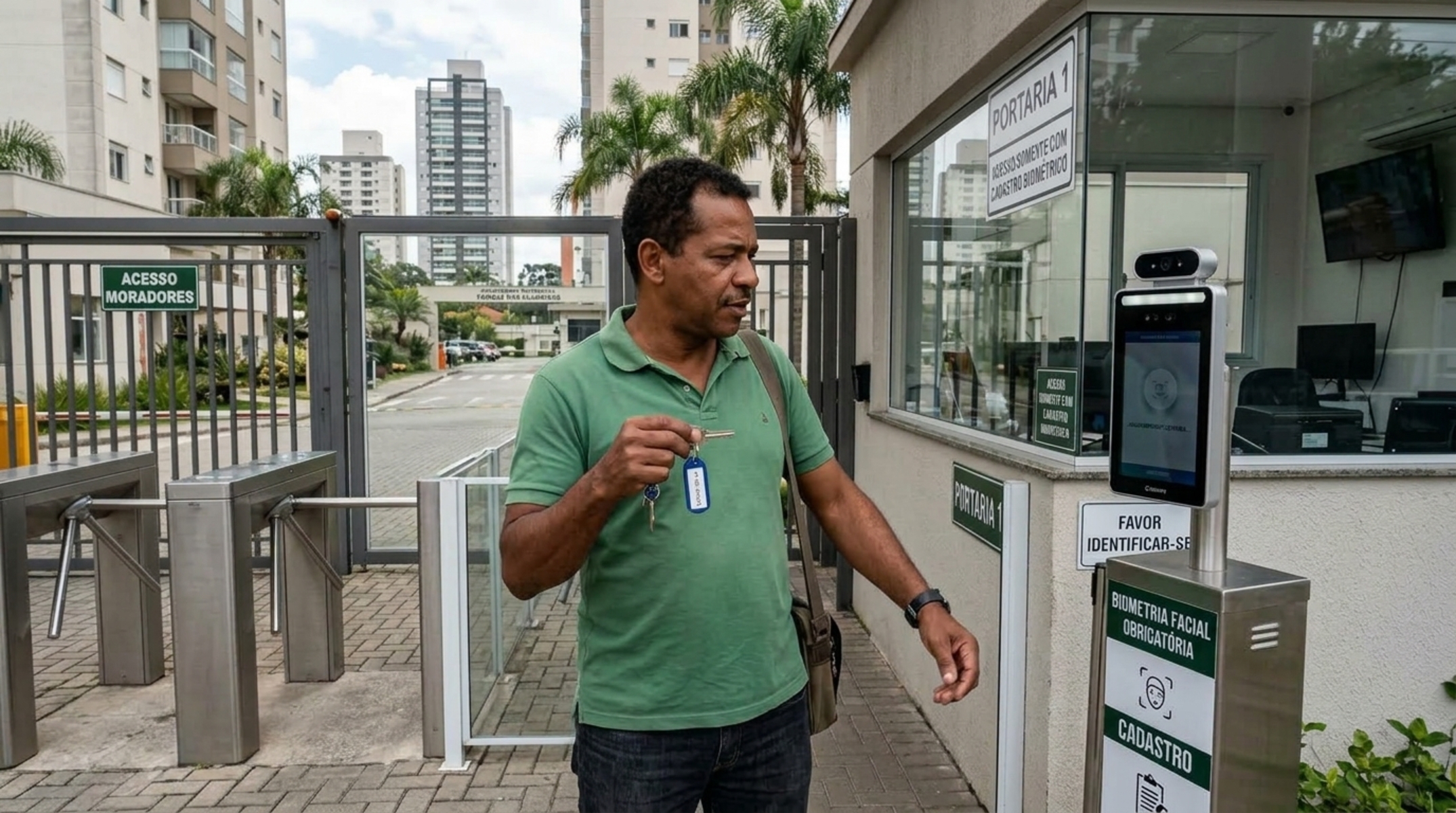 Condomínio troca o porteiro por reconhecimento facial e morador que se recusa a cadastrar o rosto descobre que o síndico não pode bloquear sua entrada