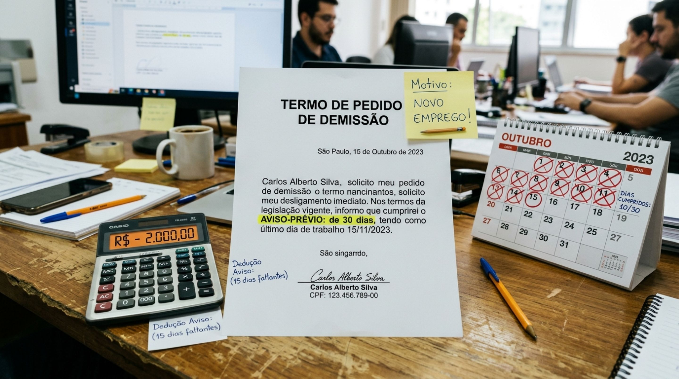 Trabalhador consegue novo emprego e pede para sair imediatamente, mas só na rescisão descobre que a conversa com o chefe não significava dispensa formal do aviso-prévio