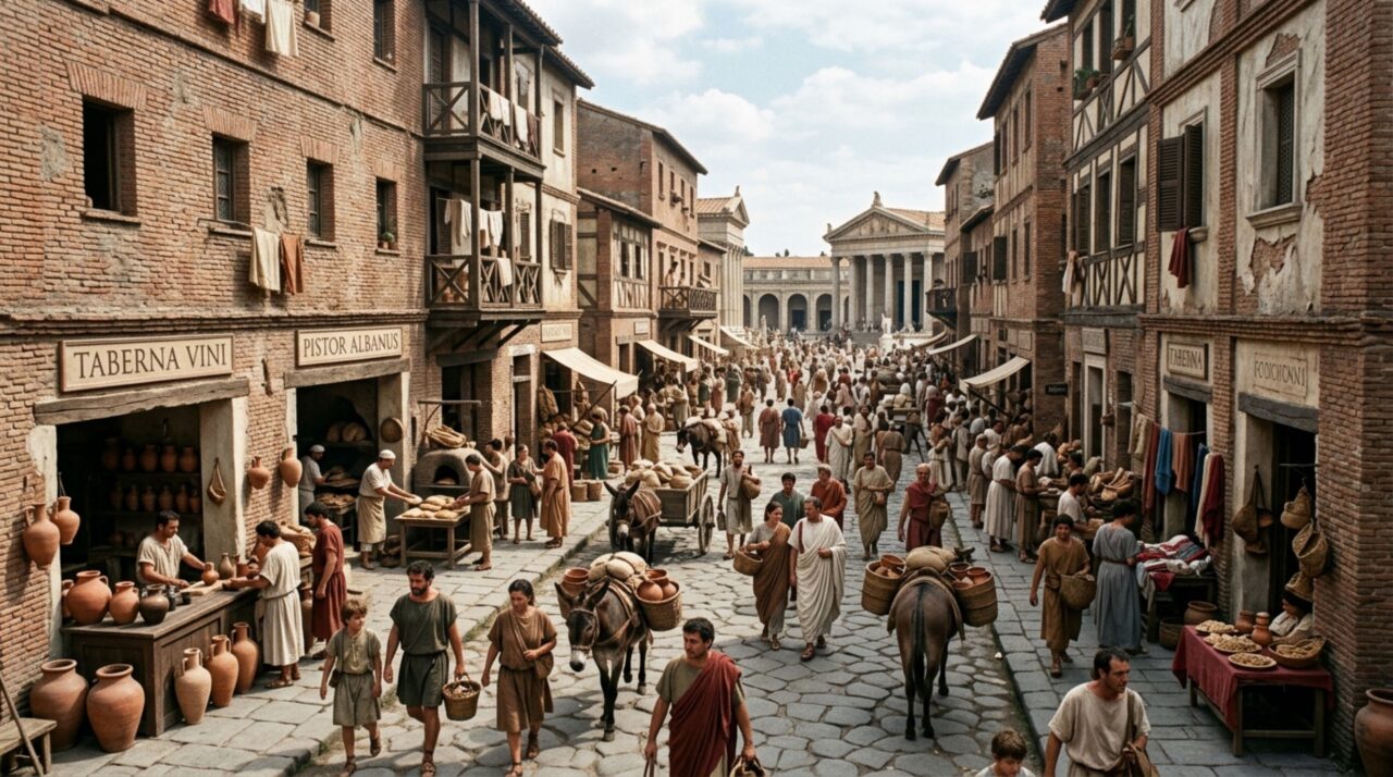 A antiga cidade portuária onde prédios de vários andares, lojas, armazéns e espaços públicos preservados mostram como era a rotina de pessoas comuns durante o Império Romano