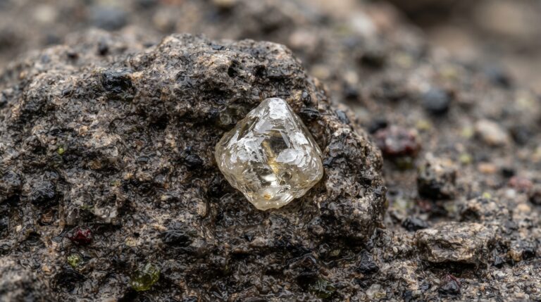 Estruturas geológicas raras e a formação de diamantes nas profundezas da Terra.