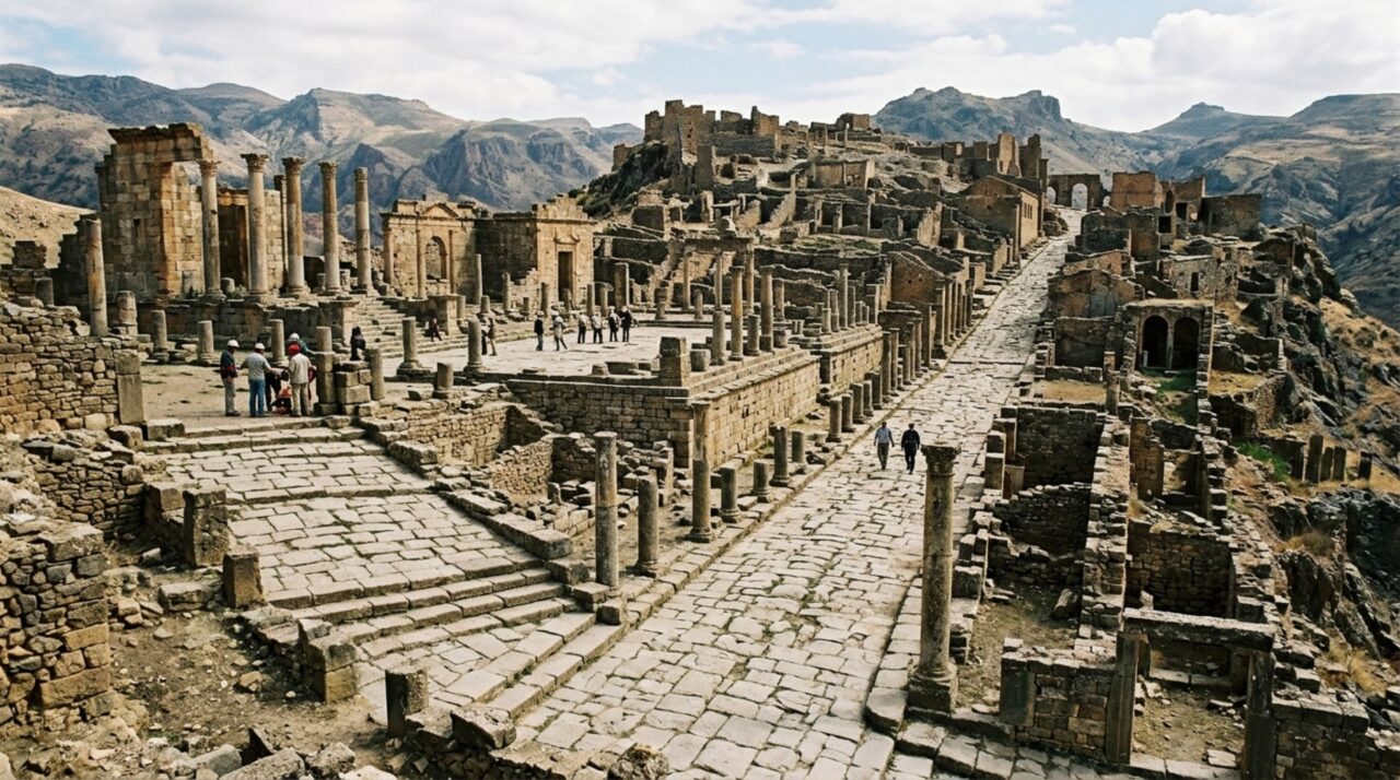 Ruas, fóruns e edifícios de Djémila mostram como a cidade romana se ajustou às encostas