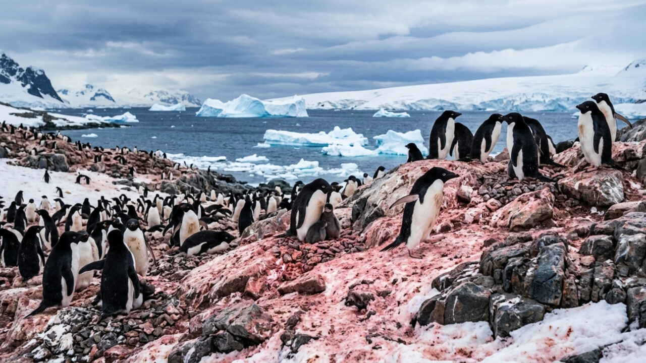 Sabia que o cocô dos pinguins é cor de rosa, pode ser vista do espaço e ainda serve para monitorar a saúde do planeta