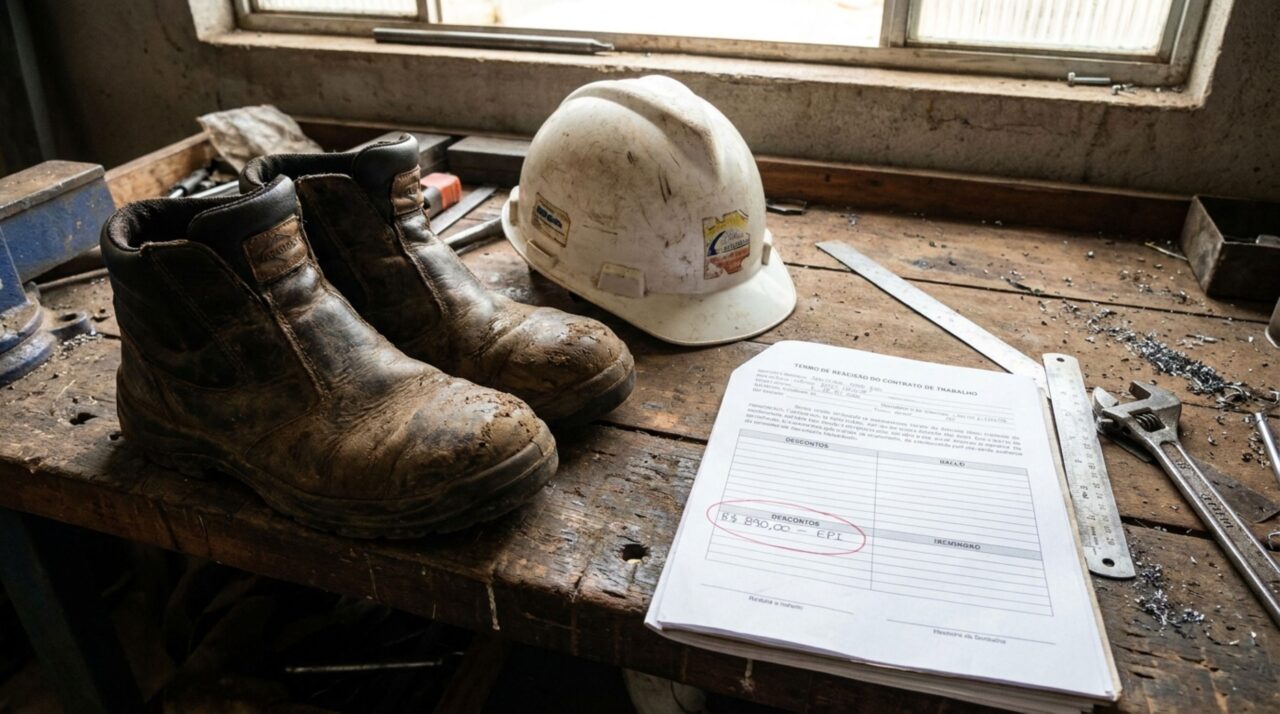 Trabalhador é dispensado, devolve botas e capacete usados por dois anos e descobre cobrança de R$ 890 para substituir os equipamentos