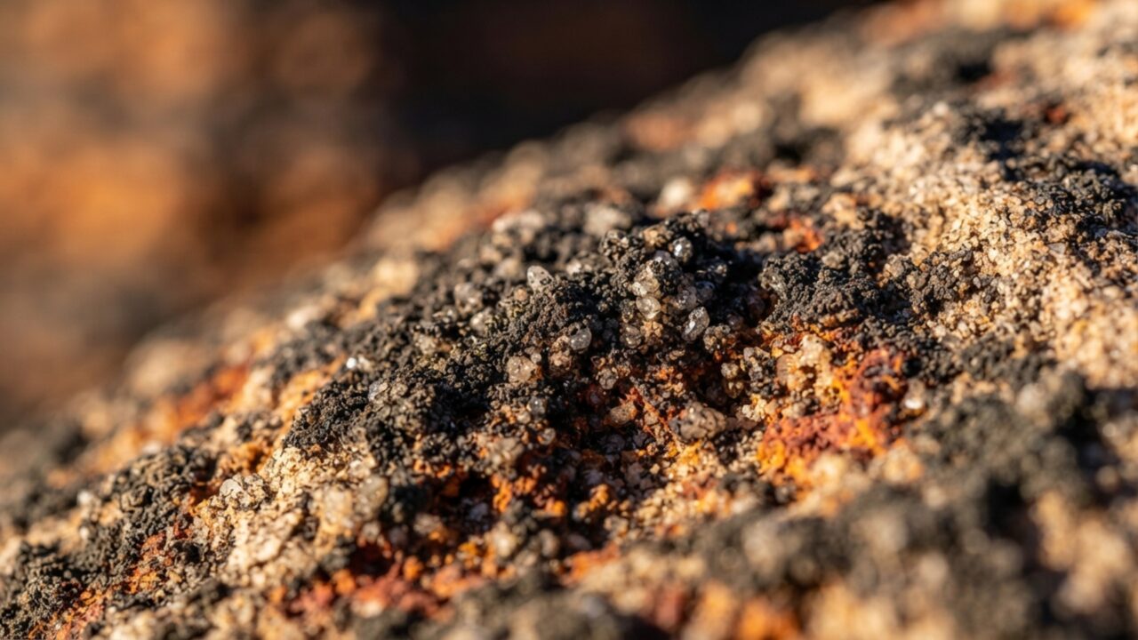 Torres de arenito em forma de colmeia ficaram listradas de preto e laranja porque erosão e microrganismos trabalharam juntos durante 20 milhões de anos