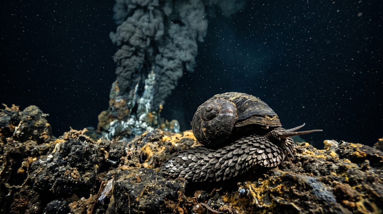 Um caracol vive perto de água superaquecida e veste metal: a armadura cresce sobre o próprio corpo no fundo do oceano