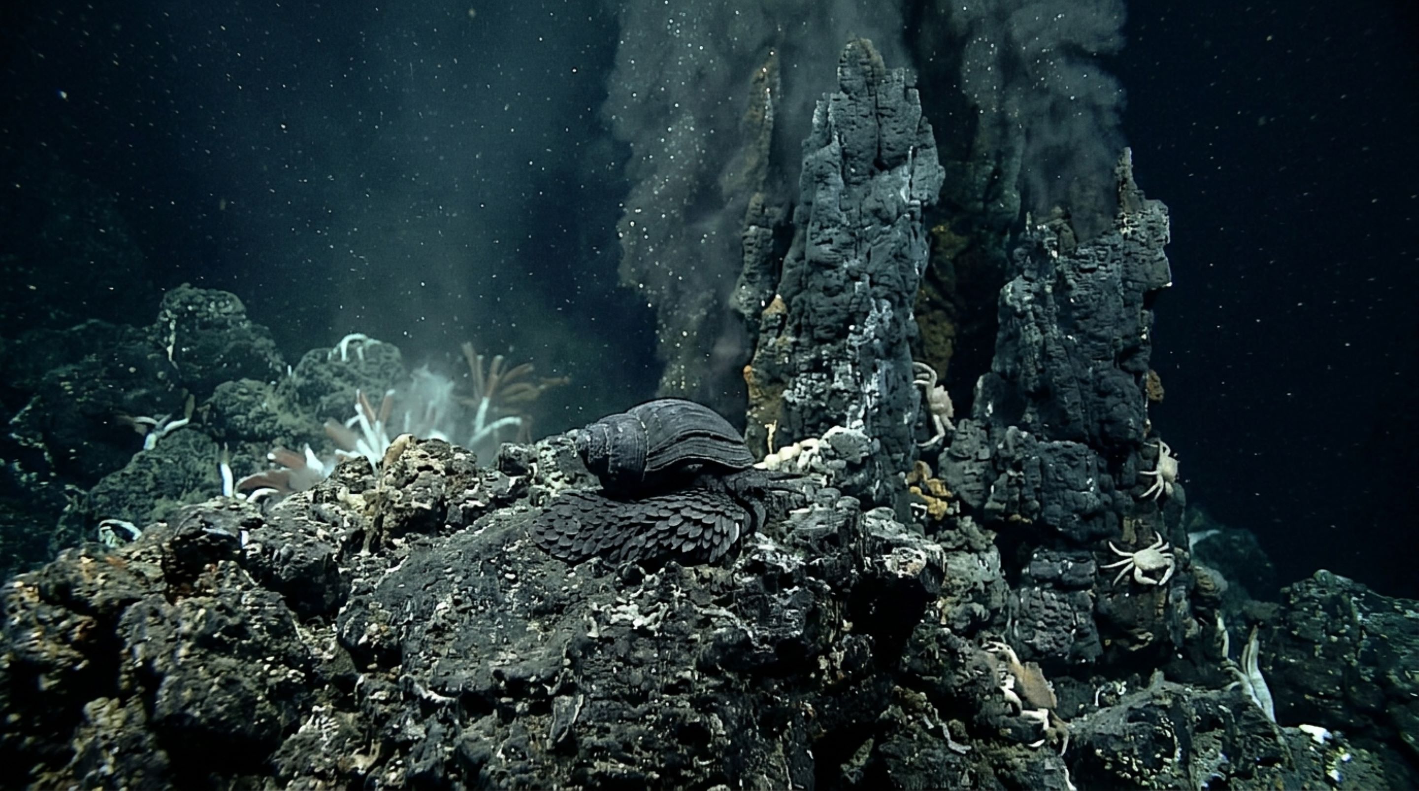 Este caracol fabrica uma armadura com metal do oceano e vive a mais de 2 quilômetros de profundidade