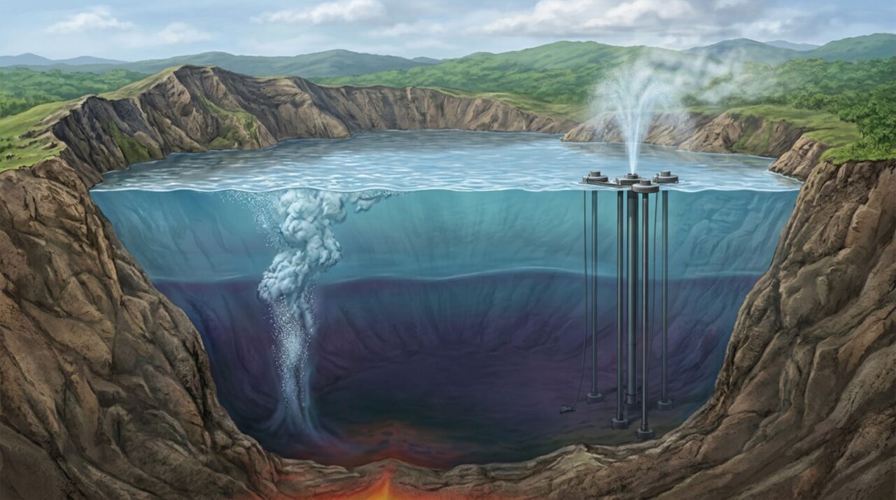 Tubos de desgaseificação ajudam a liberar o dióxido de carbono acumulado nas águas profundas antes que ele volte a atingir concentrações perigosas