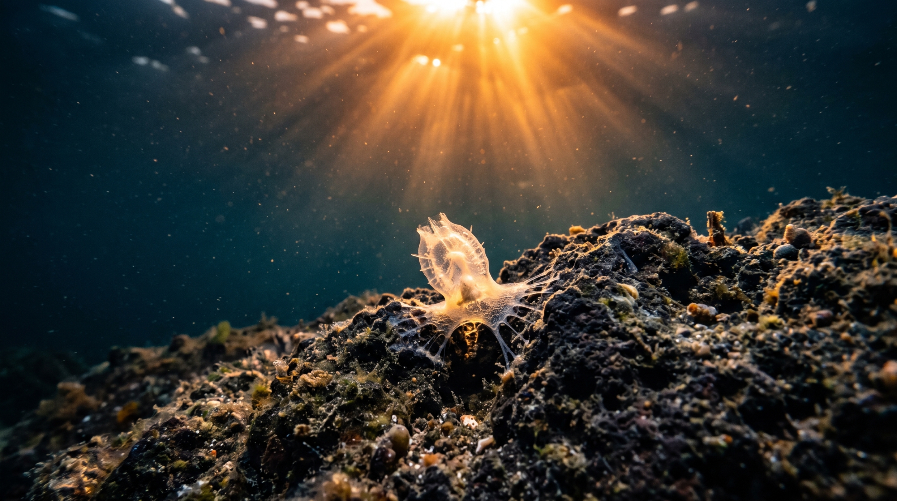 A luz do pôr do sol dispara uma contagem regressiva num animal sem cérebro: esponja se transforma e fixa em meia hora