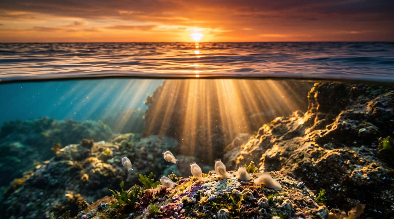 A luz do pôr do sol dispara uma contagem regressiva num animal sem cérebro: esponja se transforma e fixa em meia hora