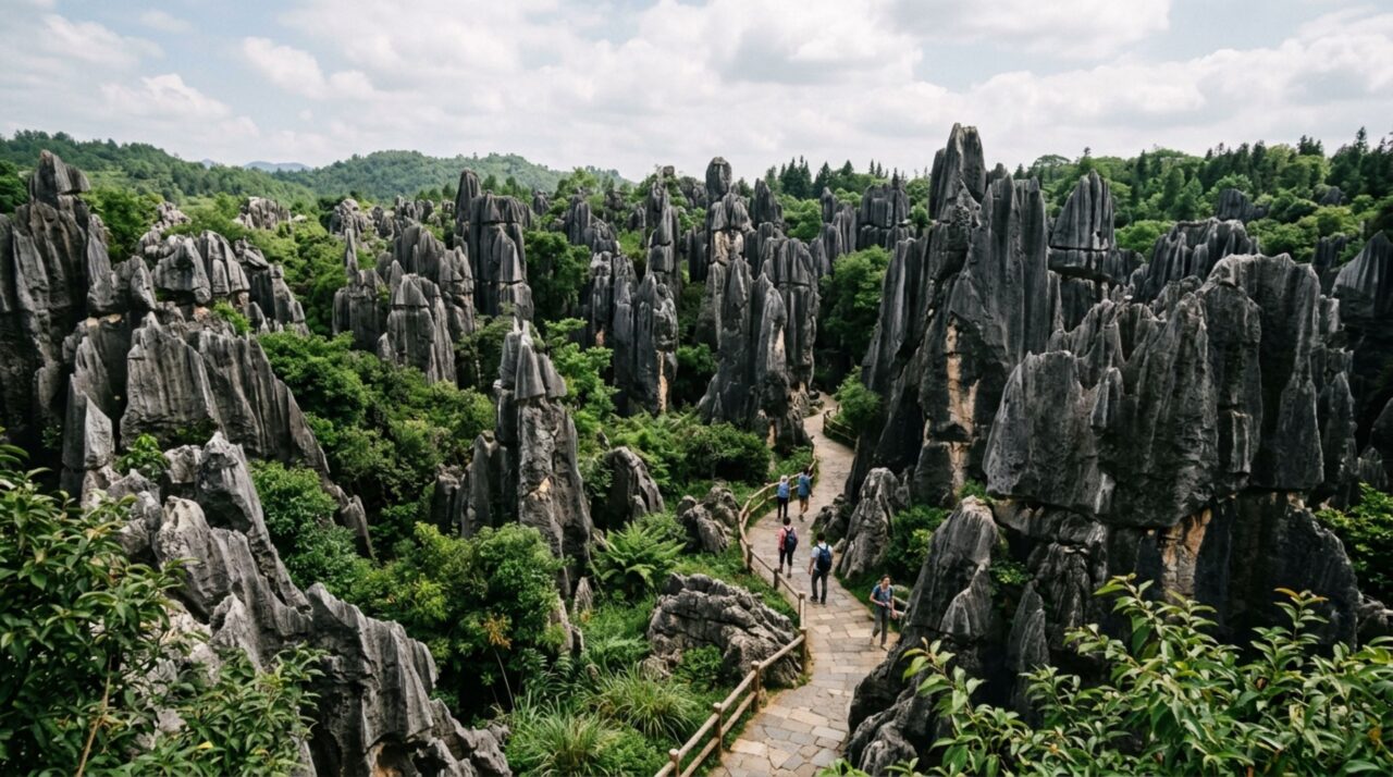 O país que possui uma floresta de pedras onde milhares de torres de calcário parecem ter sido esculpidas artificialmente