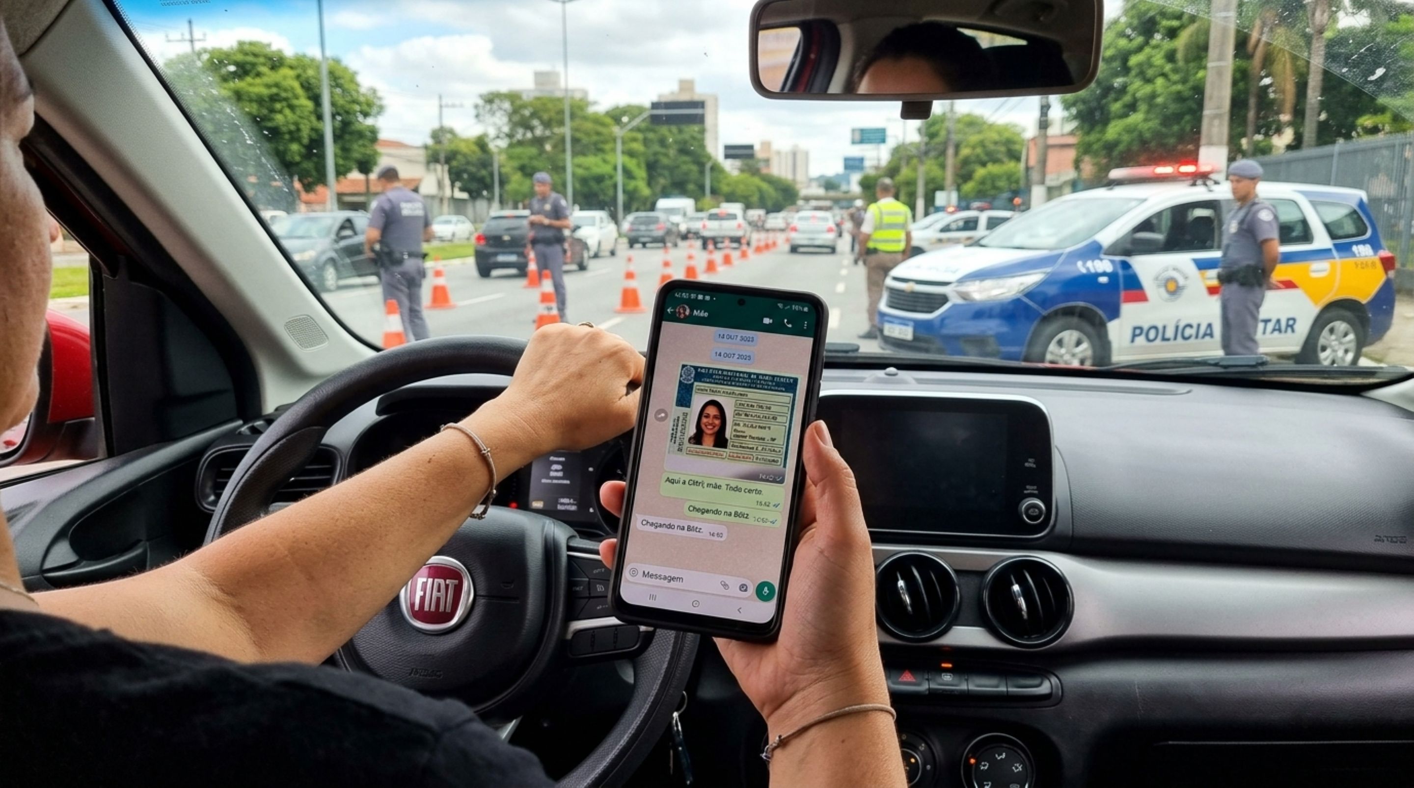 Motorista é parado em blitz, apresenta foto da CNH pelo WhatsApp e descobre que imagem não substitui documento digital validável