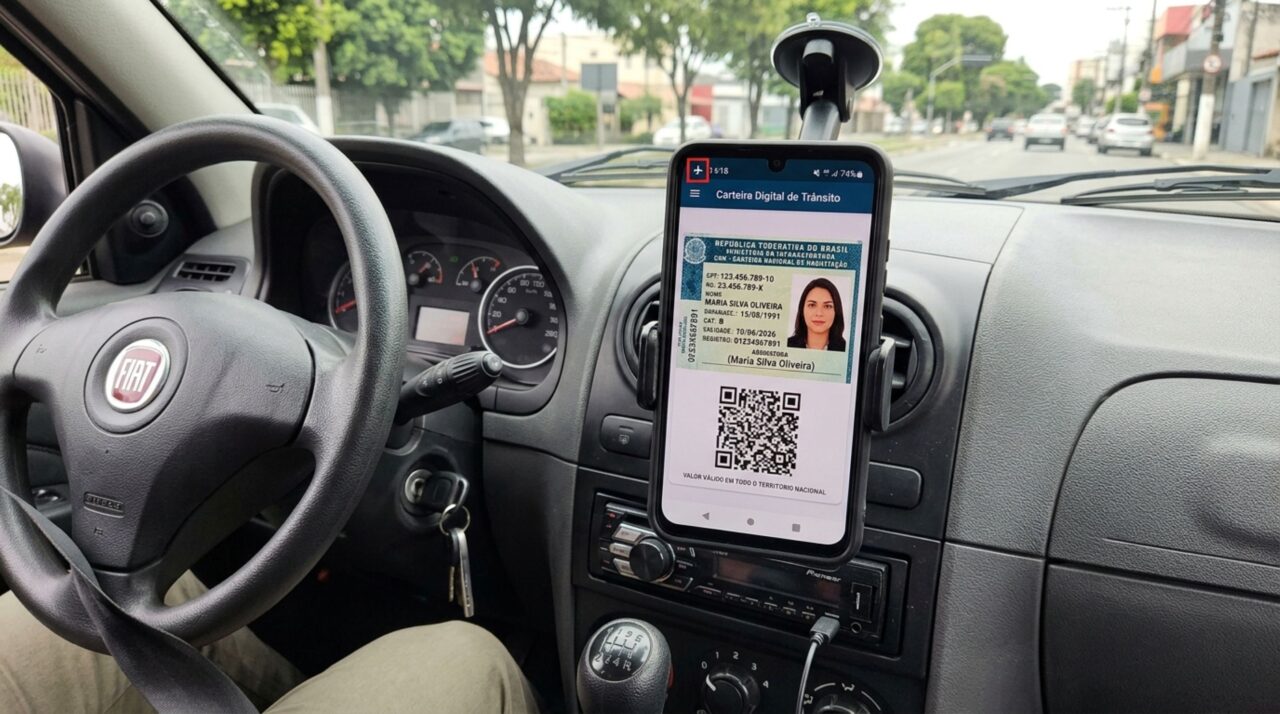 Motorista troca de celular antes de viajar, deixa a CNH física em casa e, ao chegar à blitz, descobre que instalar o aplicativo não basta para ter o documento disponível