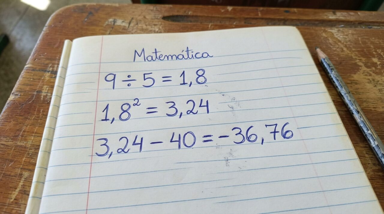 Sem cometer erros, você consegue resolver (9 ÷ 5)² − 40?