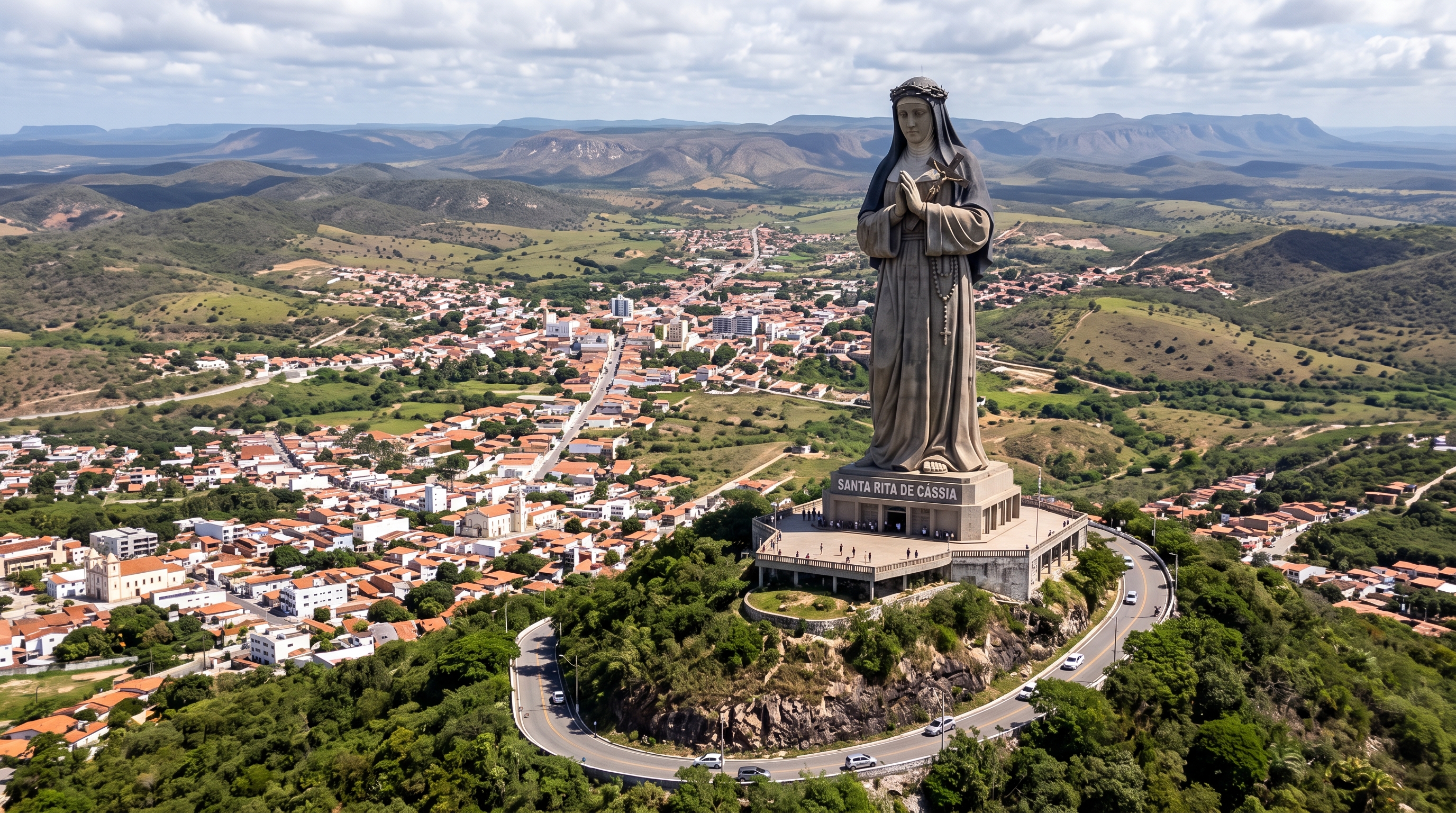 O município potiguar que abriga a estátua de Santa Rita de Cássia, o maior monumento católico do continente