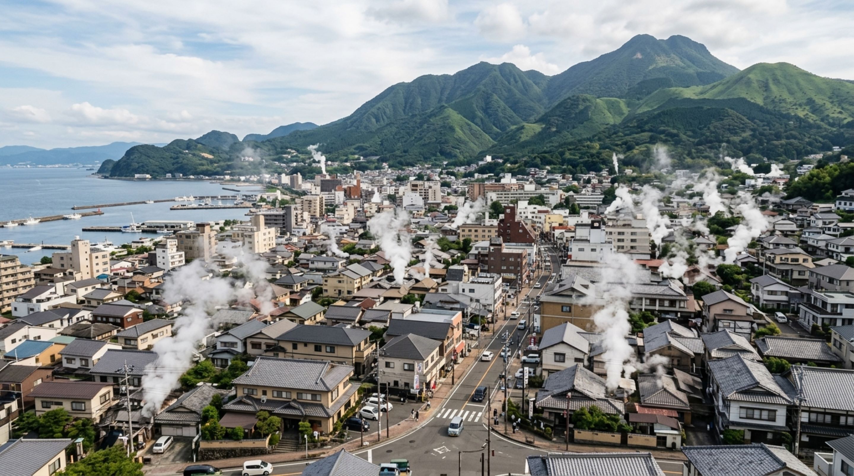Uma cidade cresceu onde a terra ferve no Japão e fontes quentes moldaram bairros inteiros antes da eletricidade