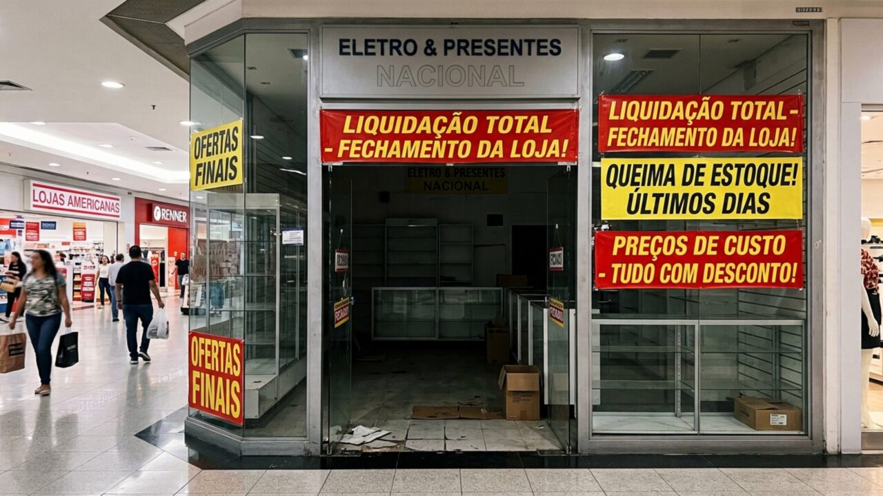 Rede de eletrônicos e presentes entra em falência com 184 lojas e cerca de 2.500 trabalhadores e decide fechar metade da operação