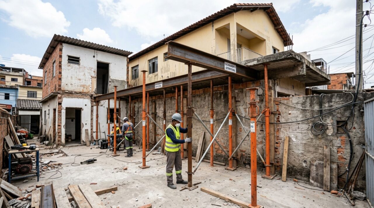Mulher compra casa com edícula nos fundos, decide demolir a construção para aumentar o quintal e construir piscina, descobre que uma parede também sustenta parte da estrutura da casa ao lado, vizinho exige que a construção não seja demolida, pois isso comprometeria sua casa