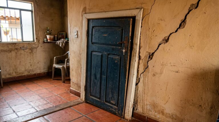 Família compra terreno barato em área de aterro e, dois anos depois da casa pronta, as portas param de fechar e surgem trincas em todos os cômodos