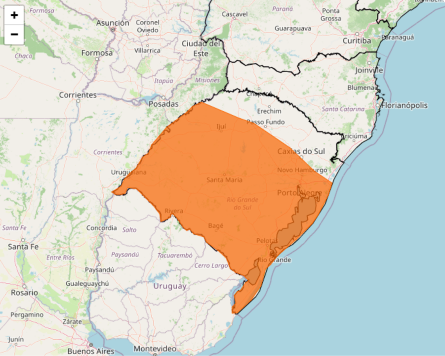 Tempestade ameaça 7 regiões do Rio Grande do Sul com chuva forte, granizo e ventos de até 100 km/h