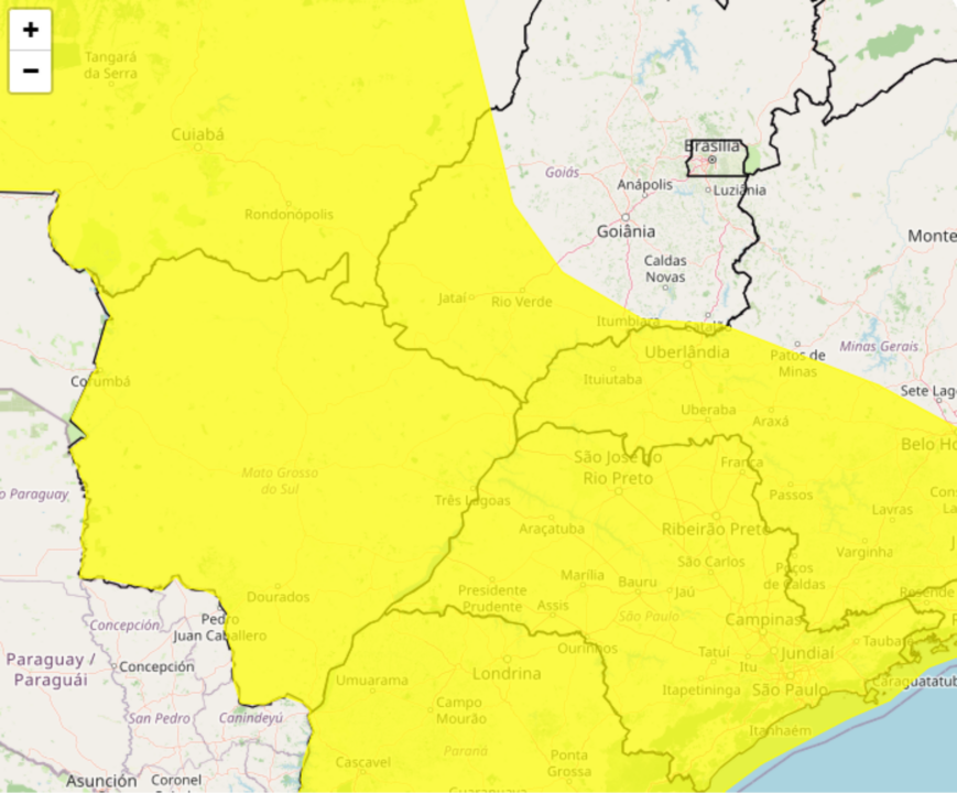 Tempestade chega com ventos de até 60 km/h e granizo em várias regiões do Brasil; veja onde o alerta abrange