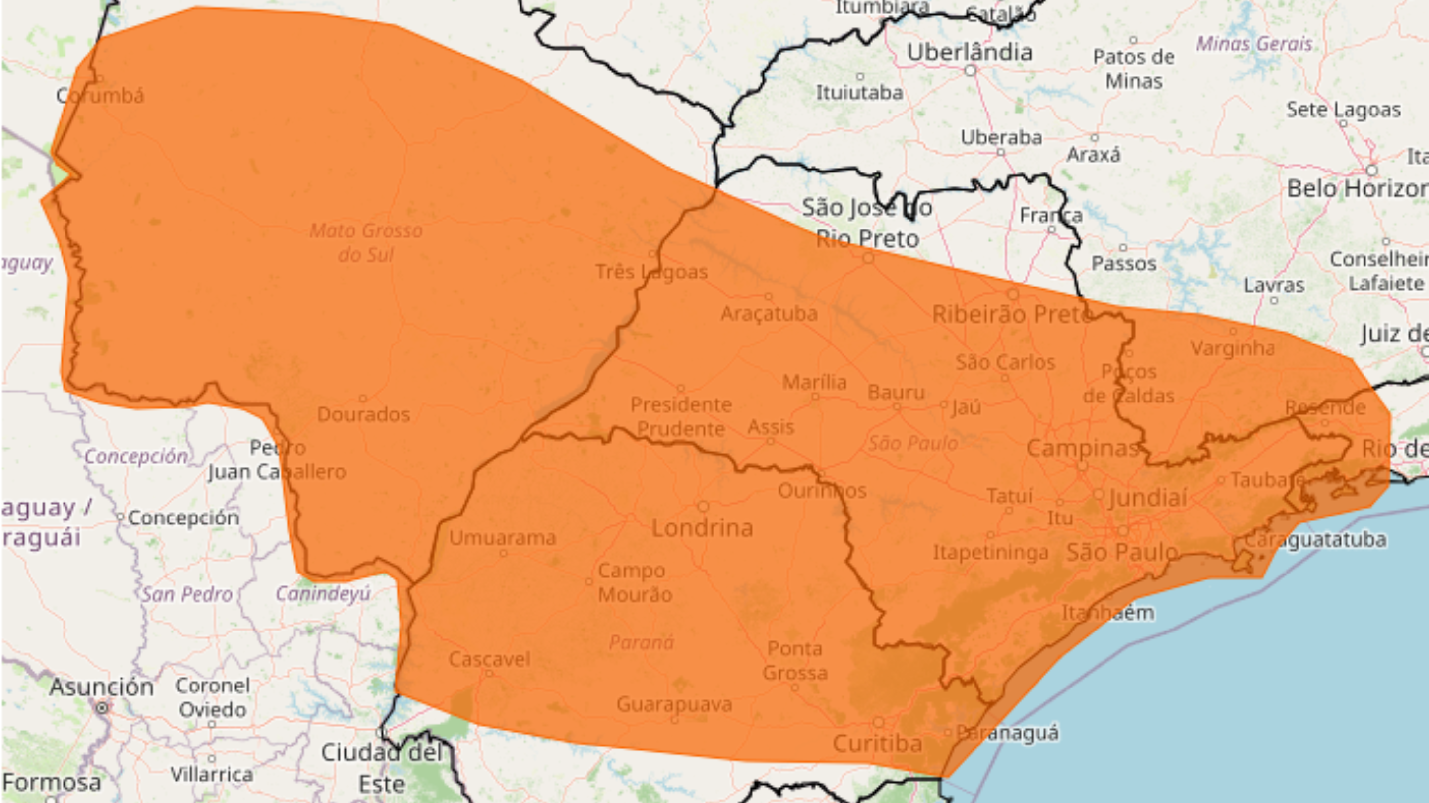 Tempestade coloca várias regiões em alerta nesta terça-feira com risco de granizo e ventos de até 100 km/h