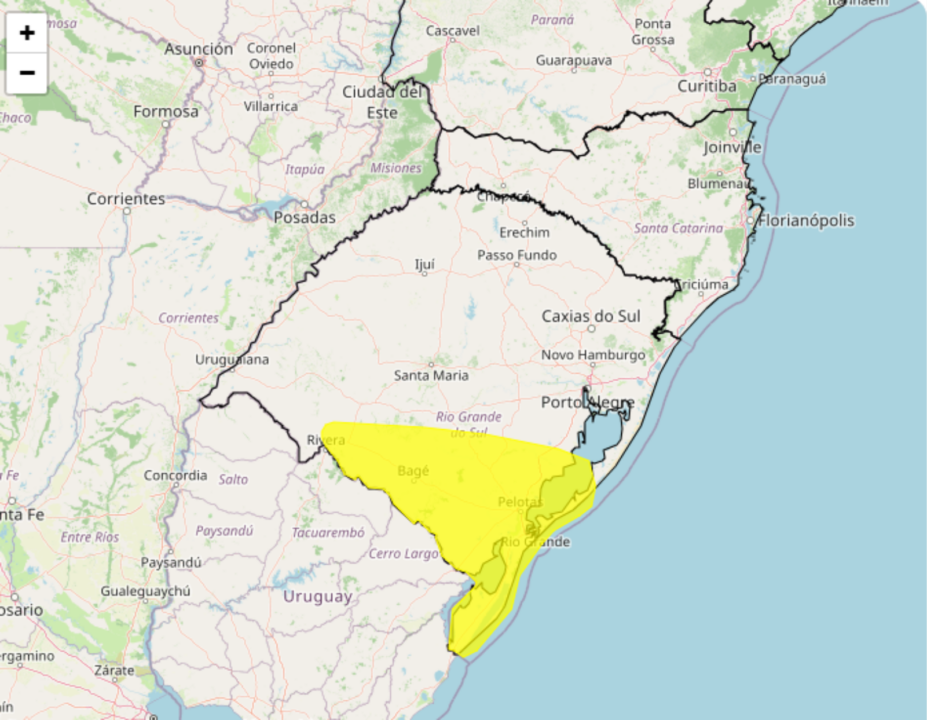 Tempestade com granizo e ventos de até 60 km/h coloca cidades do RS em alerta nesta sexta
