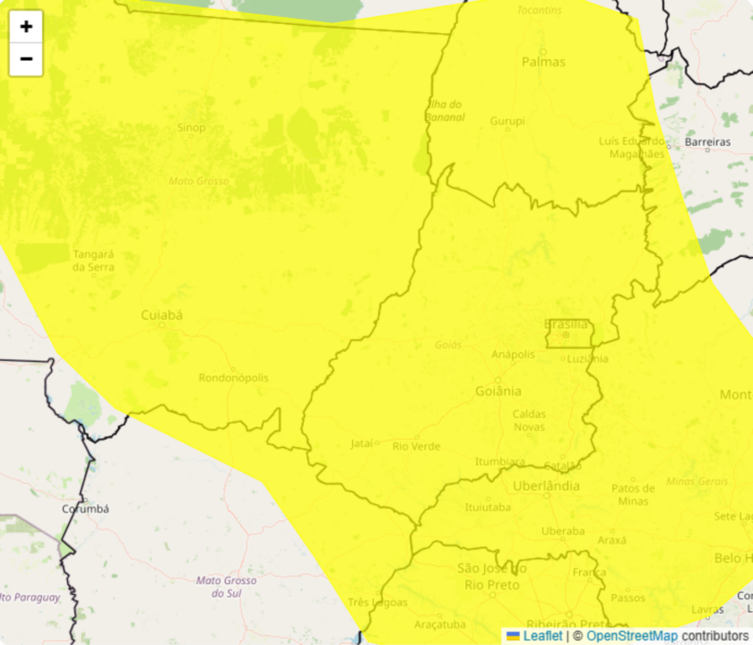 Tempestade com risco de granizo e ventos de até 60 km/h com pode atingir dezenas de regiões nesta 3°feira, 8