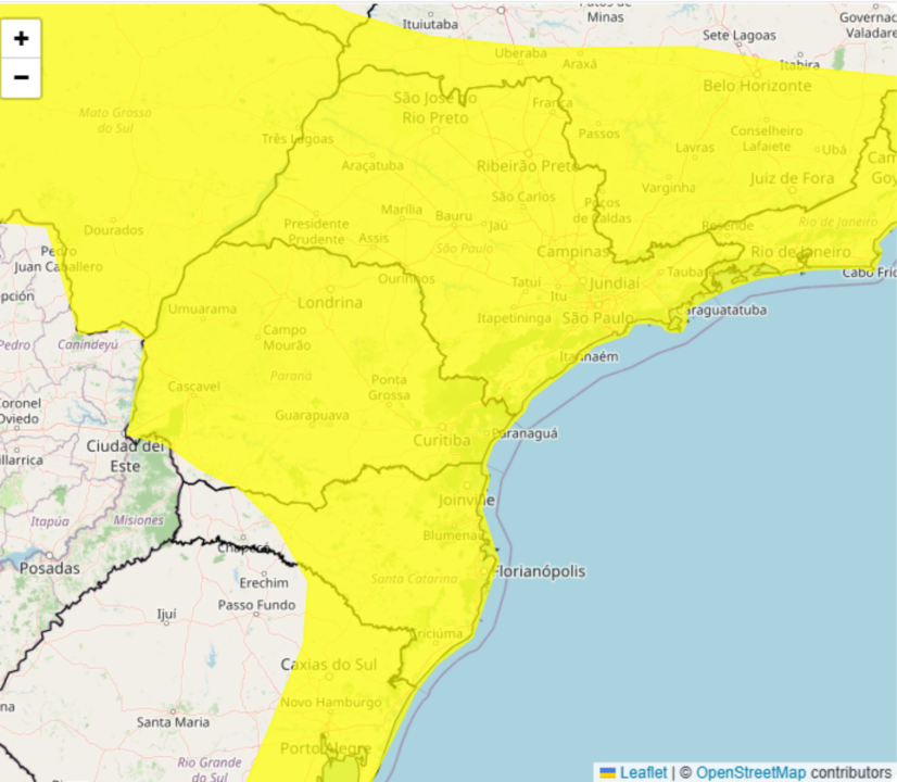 Tempestade  severa ameaça várias regiões do Brasil nesta terça-feira com chuva forte, granizo e ventos de até 60 km/h