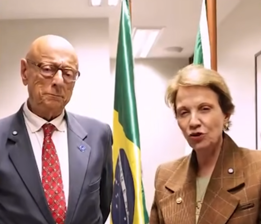 Tereza Cristina pede votos para Amin, adversário de Carluxo