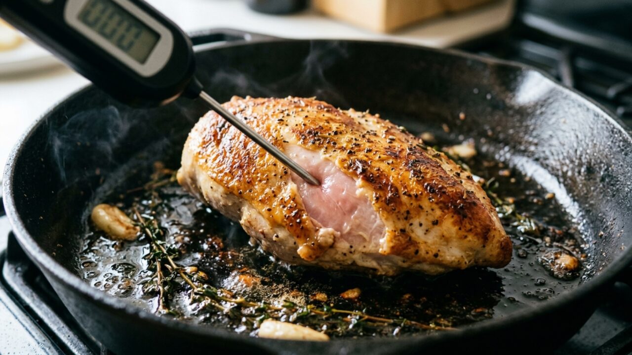 Mais tempo no fogo não deixa o frango mais saboroso: chefs preferem controlar temperatura e descanso para evitar que a carne resseque