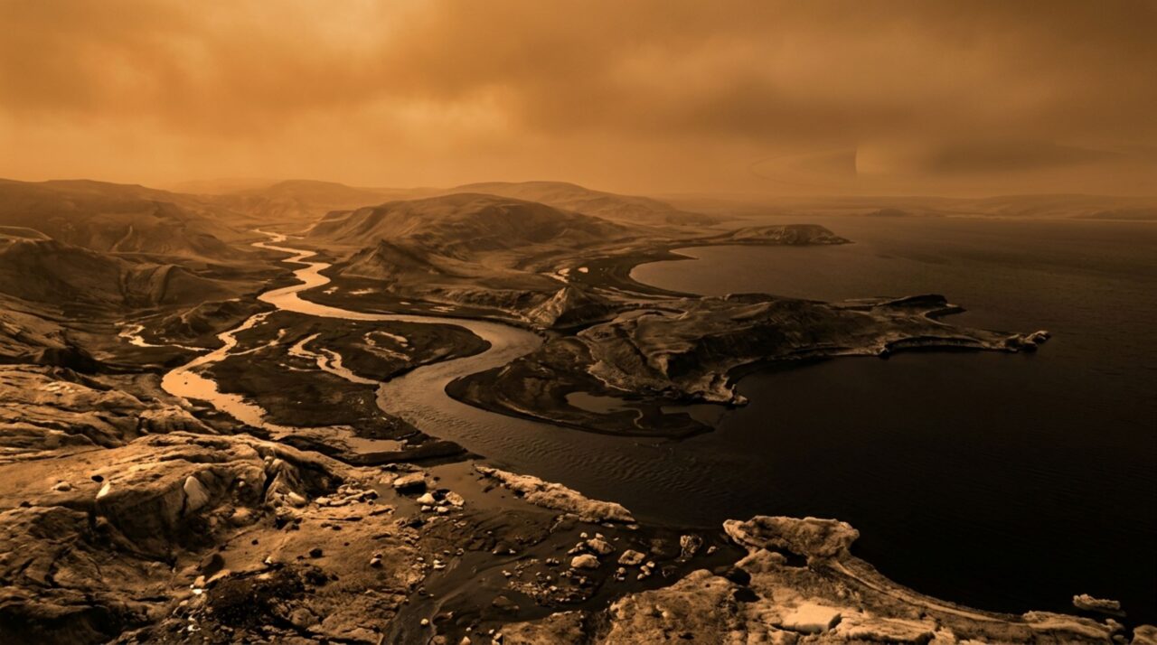 Rios, lagos e chuva existem em uma lua de Saturno, mas ali o líquido que circula pela paisagem é metano e etano