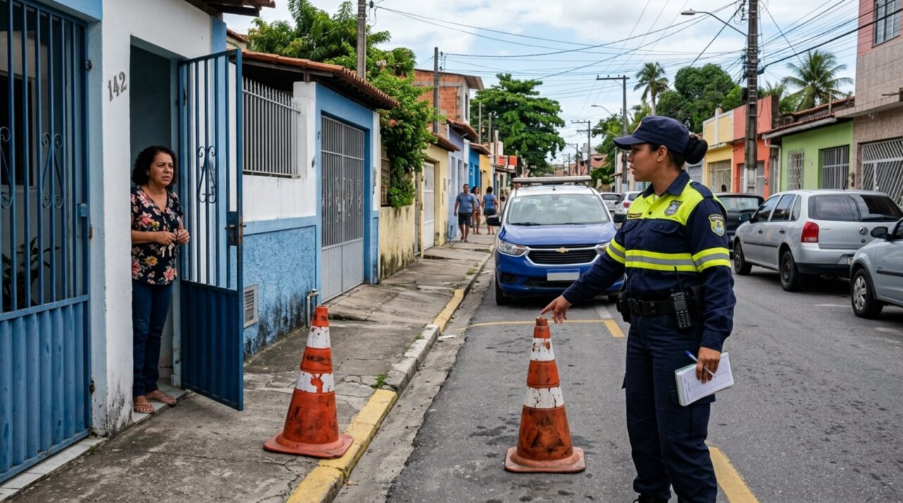 Morador coloca cones na frente de casa para garantir a vaga e é multado por obstruir via pública