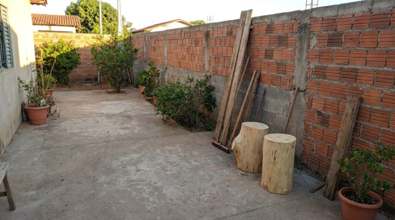 Família retorna do fim de semana e encontra árvores que faziam sombra no quintal cortadas para levantar novo muro, ela questiona reposição e indenização