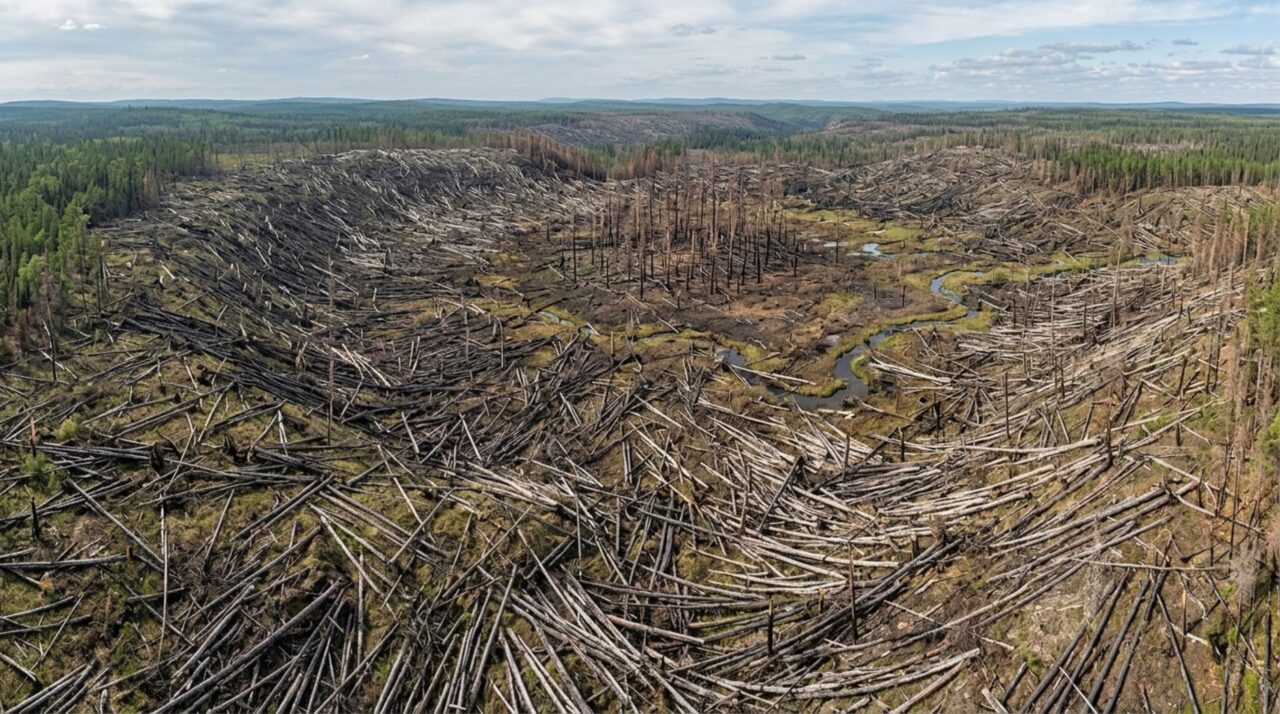 A ausência de uma grande cratera e o padrão das árvores derrubadas indicam que o objeto explodiu ainda na atmosfera