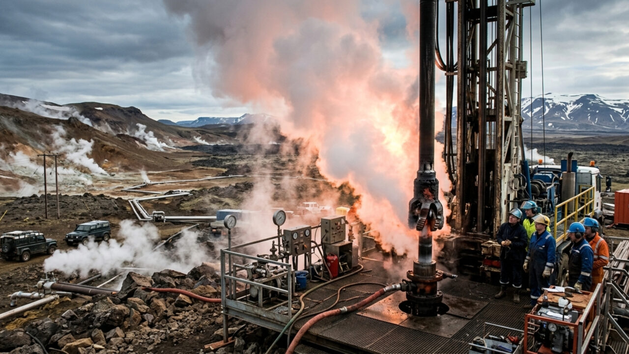 Uma perfuração que deveria buscar petróleo atingiu magma por acidente — e o vapor gerado pode produzir energia dez vezes maior que o esperado