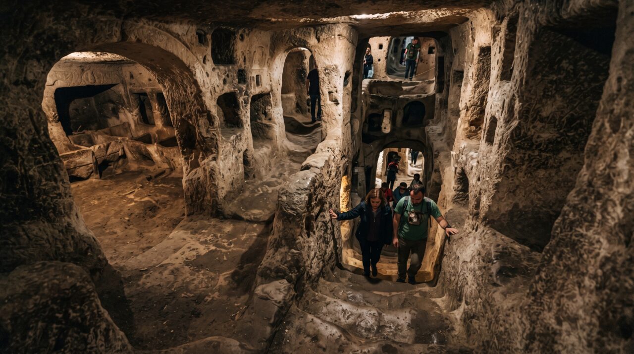 A história e os mistérios da cidade subterrânea de Derinkuyu na Turquia