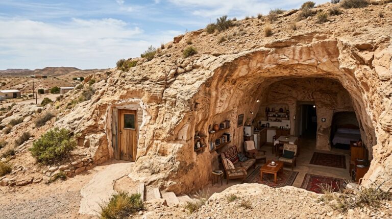 Os dugouts de Coober Pedy usam a própria rocha do deserto como isolamento para manter temperaturas internas muito mais estáveis ao longo do ano