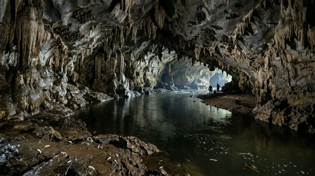 Marés e água doce se encontram no escuro e formam um estuário subterrâneo dinâmico