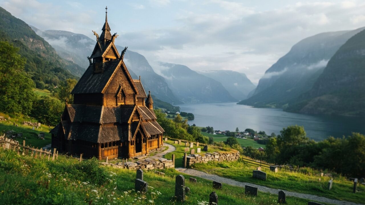 Uma igreja de madeira parece um navio virado: estrutura norueguesa atravessa quase 900 anos sustentada por postes e encaixes